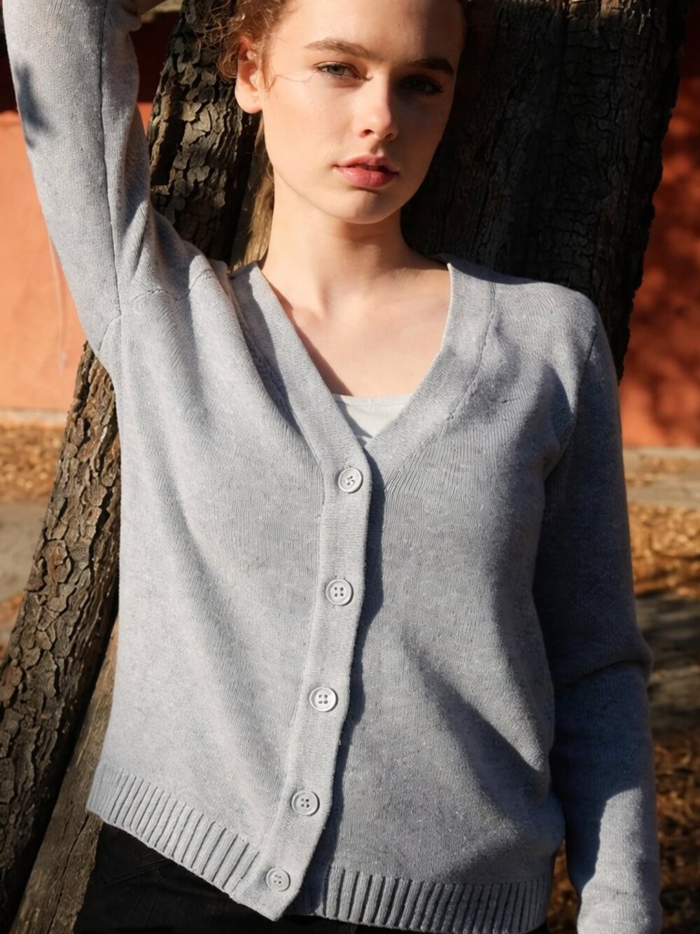 Brandy Melville Billie Cardigan Grey Knit fall winter cottage granny lagenlook